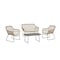 Manhattan Comfort Antibes 2.0 Steel Rattan 4-Piece Patio Conversation Set with Cushions in Cream OD-CV011-CR - alternate 1